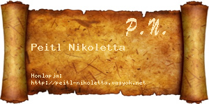 Peitl Nikoletta névjegykártya